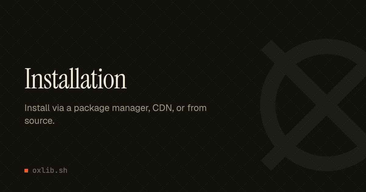 Installation · Ox